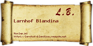 Larnhof Blandina névjegykártya